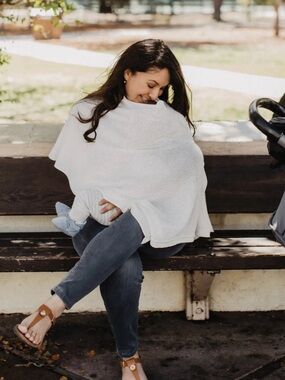 We Are Amma Ivory Nursing Poncho - Breathable  Knit